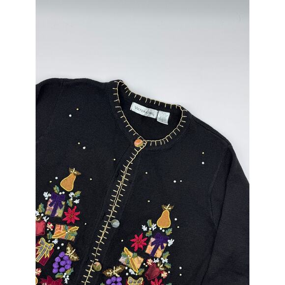 Victoria Jones Womens Christmas Tree Cardigan Medium - Picture 1 of 4